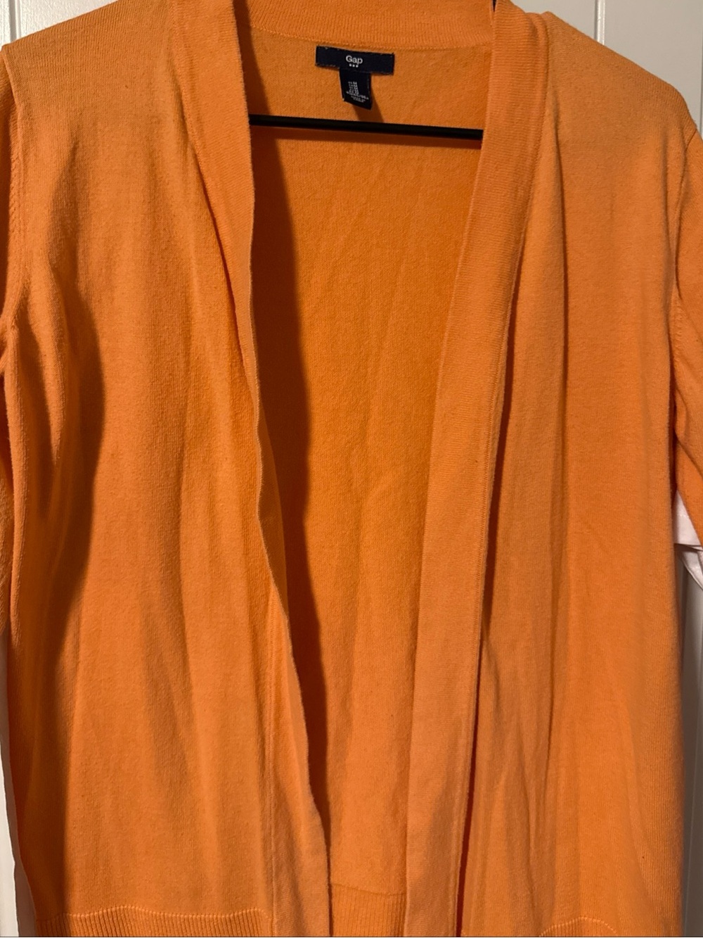 GAP Women's Open-Front Cardigan Orange lightweight Preppy Sweater Sz M